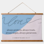 Love Bible Verse Hangend Wandkleed (Voorkant)