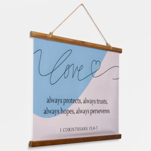 Love Bible Verse Hangend Wandkleed (Gebogen)