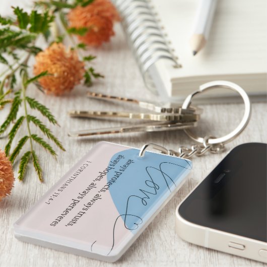 Love Bible Verse Sleutelhanger (Voorkant Rechts)