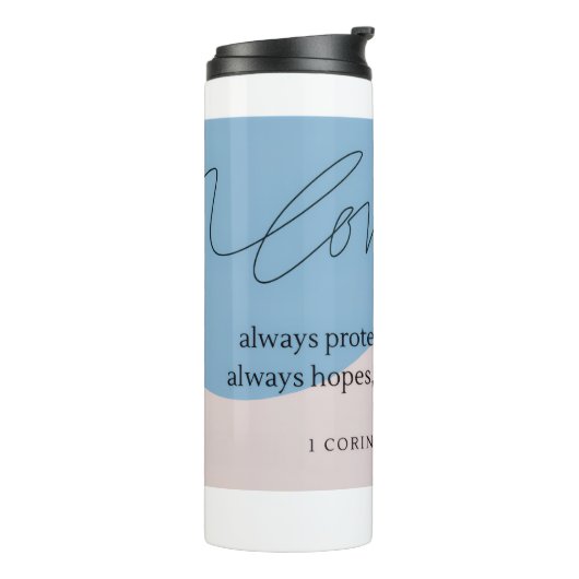 Love Bible Verse Thermosbeker (Gedraaid links)