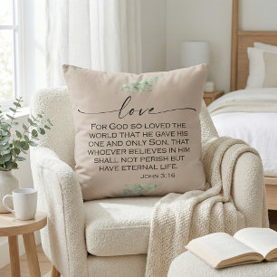 Love Bible Verse van John 3:16 Kussen