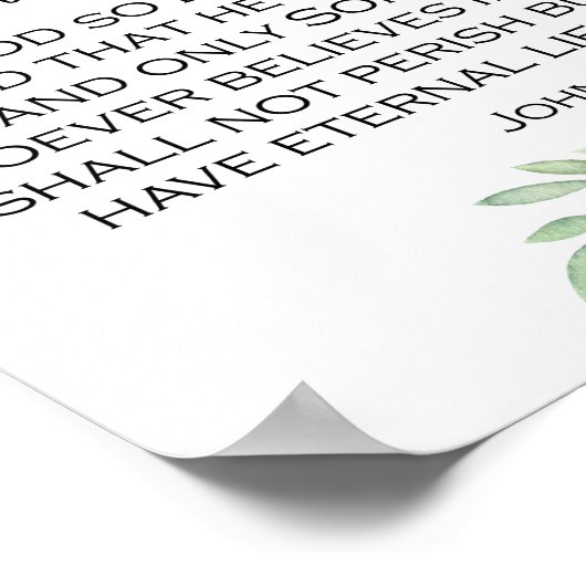 Love Bible Verse van John 3:16 Poster (Hoek)