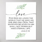 Love Bible Verse van John 3:16 Poster (Voorkant)