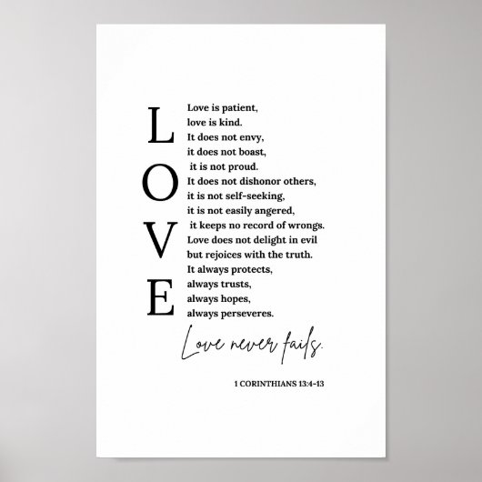 Love Bible Verse Wall Art Poster (Voorkant)