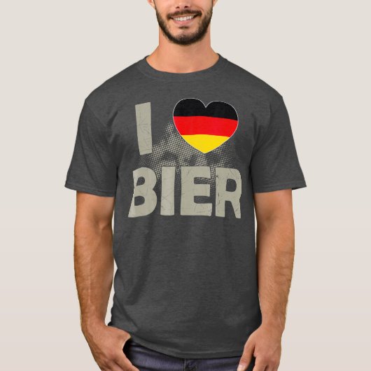 Love Bier Beer Germany Deutschland Flag T-shirt (Voorkant)