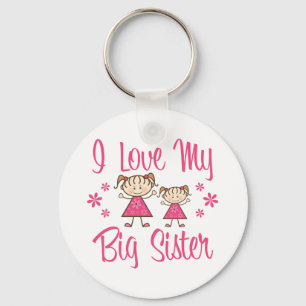 Love Big Sister Pink Girls Sleutelhanger