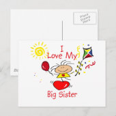 Love Big Stick Figuur Girl Briefkaart (Voorkant / Achterkant)