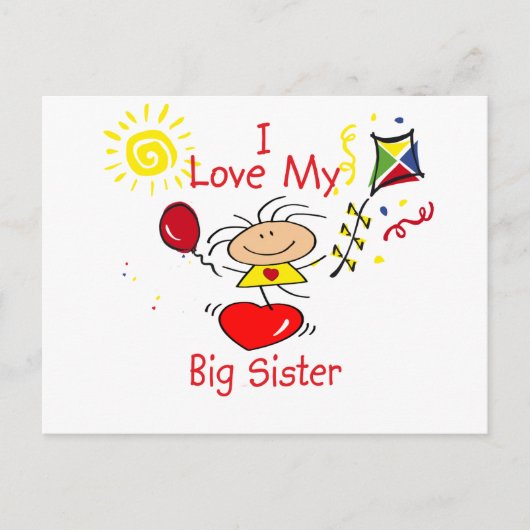 Love Big Stick Figuur Girl Briefkaart (Voorkant)
