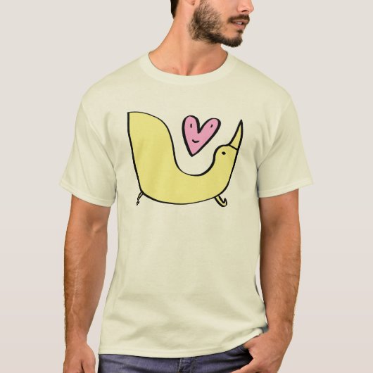 Love Big Yellow Bird Love T-shirt (Voorkant)
