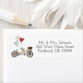 Love bike Mr. en mevrouw adresetiketten Etiket (Insitu)