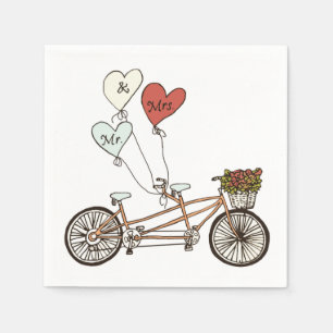 Love bike Mr. en mevrouw paper napkin Servetten