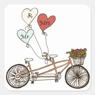 Love bike Mr. en mevrouw sticker