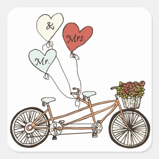 Love bike Mr. en mevrouw sticker (Voorkant)