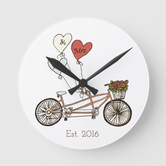 Love bike Mr & Mrs Wall klok (Voorkant)