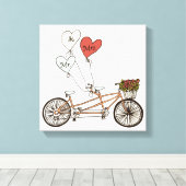 Love bike Mr & Mrs wrapped canvas (Insitu (Houten vloer))