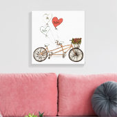 Love bike Mr & Mrs wrapped canvas (Insitu (Woonkamer))
