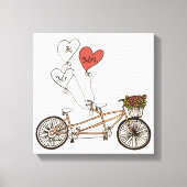 Love bike Mr & Mrs wrapped canvas Afdruk (Voorkant)