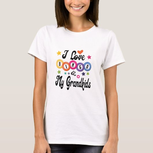 love bingo and my grandkids, Funny Grandma Bingo T-shirt (Voorkant)