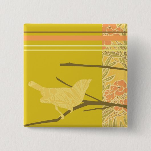 Love Bird 2 Design Botton Vierkante Button 5,1 Cm (Voorkant)