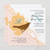Love Bird Abriot, Robin Egg Blue Damask Kaart (Voorkant / Achterkant)