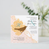 Love Bird Abriot, Robin Egg Blue Damask Kaart (Staand voorkant)