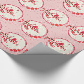 Love Bird and Hearts Happy Valentijns Cadeaupapier (Hoek)