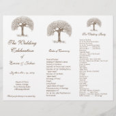 Love Bird Brown Tree TriFold Wedding Programme (Voorkant)