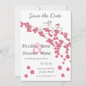  Love Bird Cherry Blossom Save the Date Kaart (Voorkant)