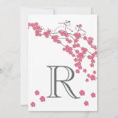  Love Bird Cherry Blossom Save the Date Kaart (Achterkant)