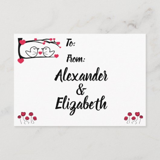 Love Bird Display Bridal Wedding Shower Informatiekaartje (Achterkant)