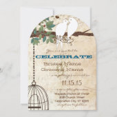 Love Bird Doves Sitting in a Tree Weduwen Invite Kaart (Voorkant)