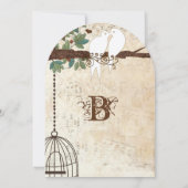 Love Bird Doves Sitting in a Tree Weduwen Invite Kaart (Achterkant)