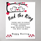 Love Bird Find the Ring Vrijgezellenfeest Game Sig Poster (Voorkant)