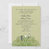 Love Bird Green Swirl Tree Weddenschap Kaart (Voorkant)