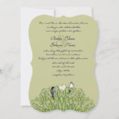 Love Bird Green Swirl Tree Weddenschap Kaart (Voorkant)