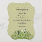 Love Bird Green Swirl Tree Weddenschap Kaart (Voorkant / Achterkant)