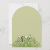 Love Bird Green Swirl Tree Weddenschap Kaart (Achterkant)