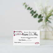 Love Bird Hoeveel Kisses voor Mrs Shower game card Plaatskaartje (Staand voorkant)