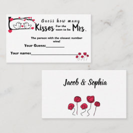 Love Bird Hoeveel Kisses voor Mrs Shower game card Plaatskaartje
