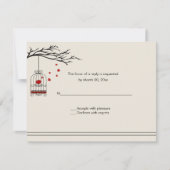 Love Bird in a Birdcage Wedding RSVP Kaartje (Voorkant)
