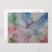 Love Bird in Blue and Pink Briefkaart (Voorkant / Achterkant)