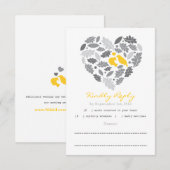 Love Bird Leaf and Heart RSVP Card (Voorkant / Achterkant)