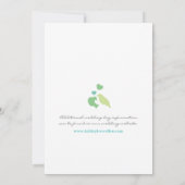 Love Bird Leaf and Heart Wedding Invitation Kaart (Achterkant)
