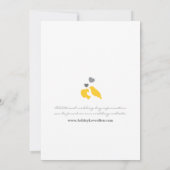 Love Bird Leaf and Heart Wedding Invitation Kaart (Achterkant)