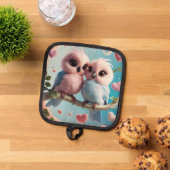 Love Bird Linen Holder Pannenlap (Top down)