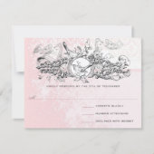 Love Bird Musical Scroll Monogram RSVP (Voorkant)