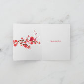 Love Bird on Floral Branch-Hearts Happy Valentijns Feestdagen Kaart (Binnen)