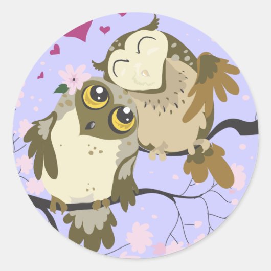 Love Bird Owl Stickers (Voorkant)