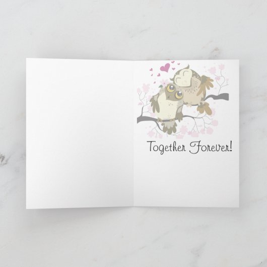 Love Bird Owls Wenskaart Kaart (Binnen)