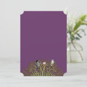 Love Bird Paars and Green Swirl Tree Wedding Kaart (Staand voorkant)